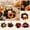 E002- Style B, variant on Halloween Outdoor Decorations, Fall Outdoor Decorations, Autumn Decorations, 12 Inch Sunflower Maple Leaf Candle Wreath, Gothic Themed Artificial Candle Holder Wreath for Porch,