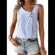 thumbnail image 3 of Blusa Informal Sin Mangas con Cuello en V Asimétrico y Estampado A Rayas para Mujer, Blusa de Verano Azul L, 3 of 10