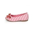 thumbnail image 4 of New Girl Fab Kicks K-Millie-1 Stripe Canvas Zip Bow Ballerina Flat Size, 4 of 5