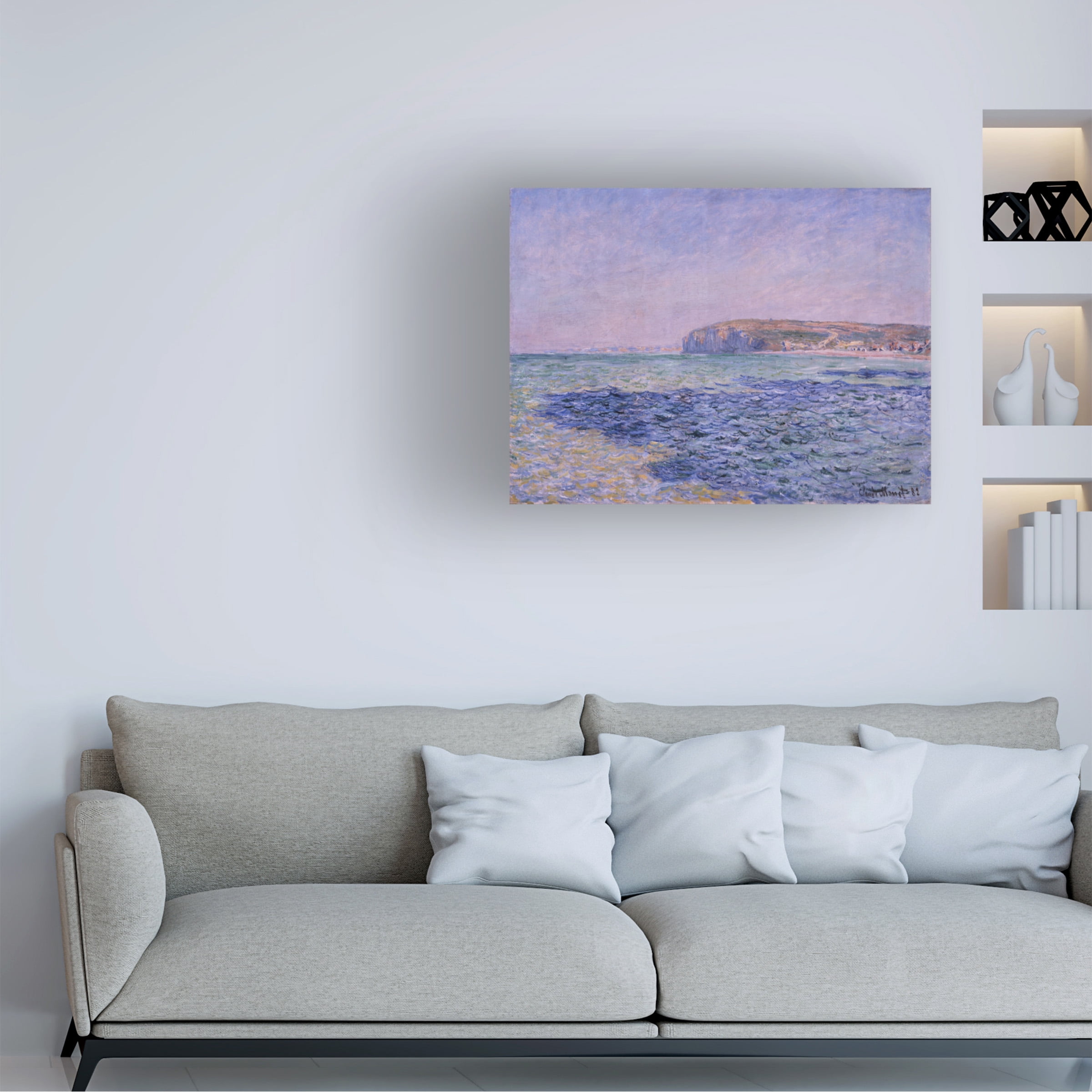Monet 'Shadows On The Sea The Cliffs At Pourville' Canvas Art