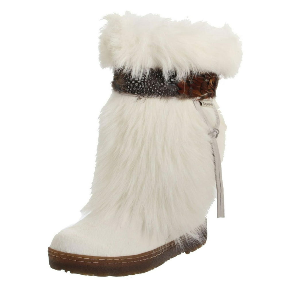 Bearpaw - Bearpaw Kola Women's Goat Fur Sheepskin Mid-Calf Snow Boots ...