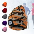 thumbnail image 2 of Unisex Winter LED Light Luminous Warm Knitted Hat Outdoor Camping Head Lamp Cap, 2 of 8