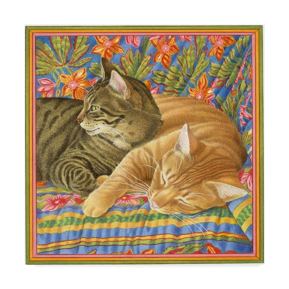 Trademark Fine Art 'Two Sleepy Cats' Canvas Art by Francien Van Westering
