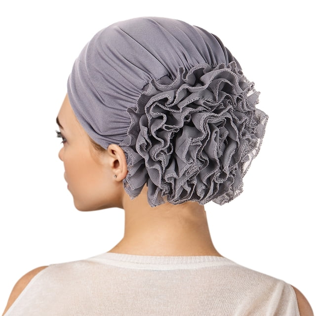 PEIXUN Casquette Décontractée Unie Fleurs pour Femmes Turban Musulman