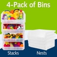 thumbnail image 3 of ReadySpace Extra Large Plastic Storage Bins, Stackable Organizer, Clear, 4 Pack, 3 of 8