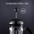 thumbnail image 2 of Cafetera de prensa francesa (12 oz), sistema de prensa, vidrio de borosilicato engrosado resistente al calor, duradero E, 2 of 5
