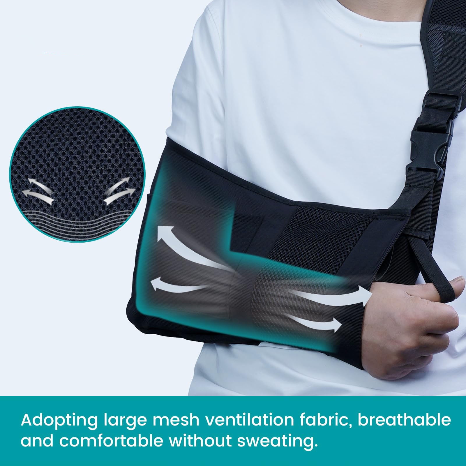 Arm Sling Shoulder Injury Immobilizer, Rotator Cuff Support Brace with Adjustable Padded, Shoulder Brace for Women and Men, Support Brace for Rotator Cuff Torn Hand Wrist Elbow, Left Right, One Size