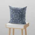 thumbnail image 5 of Amrita Sen Tree of Life 18" Suede Double Sided Zippered Pillow in Indigo Blue, 5 of 5