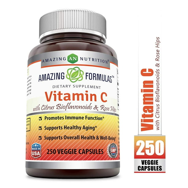 Amazing Formulas Vitamin C (Ascorbic Acid) 1000mg with Rose Hips