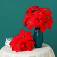 thumbnail image 4 of Fake Poinsettias Artificial Christmas Flowers - 2 Pcs Artificial Poinsettia Flowers 7 Heads Big Red Fake Flowers for Christmas Tree Silk Flower Decorations, 4 of 5