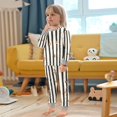 thumbnail image 4 of FORMRS Long Sleeve Top and Pants Pajama Set for Niños 2-Piece Sleepwear, Sizes 18M-8Y, Black Abstract Stripes, 4 of 6