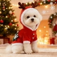 thumbnail image 3 of HQREA Puppy Dog Christmas Costume Outfit Pet Hooded Jacket Small Medium Dogs Clothing for Holiday, 3 of 7