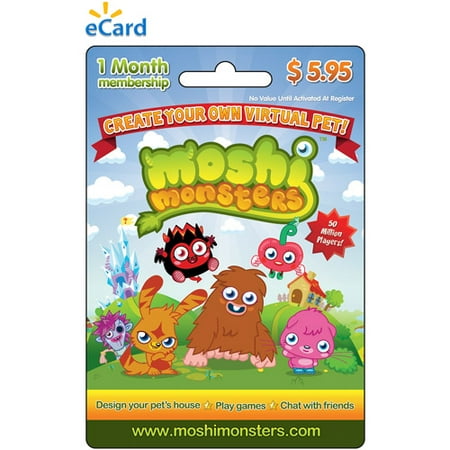 Mind Candy Moshi Monsters 1 month Game eCard $5.95 (Email Delivery ...