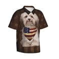 thumbnail image 2 of Havanese Dog With Vintage American Flag Men's 3d Print Casual Button Down Shirts, Novelty Hawaiian Short Sleeves Xl, 2 of 8