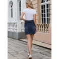 thumbnail image 3 of DARING DIVA Women's Jean Skirt with Pockets X-Small Deep Blue, 3 of 6