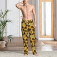 thumbnail image 5 of Uemuo Hawaii Palms Pattern Men's Wide Leg Palazzo Lounge Pants with Pockets Light Weight Loose Comfy Casual Pajama Pants-Large, 5 of 9