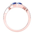thumbnail image 2 of Mauli Jewels Engagement Rings for Women 1.15 Carat Two Stone Sapphire and Diamond Engagement Ring 4 Prong14K Rose Gold, 2 of 7