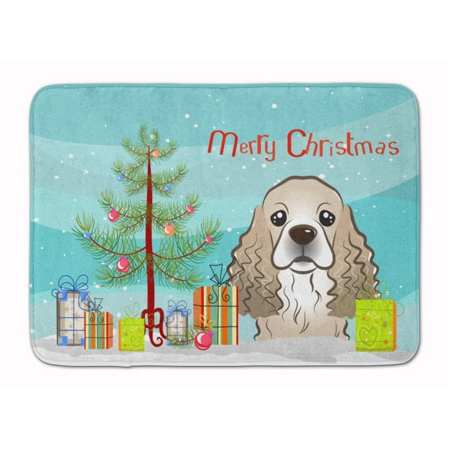 Carolines Treasures BB1588RUG Christmas Tree & Cocker Spaniel Machine Washable Memory Foam Mat