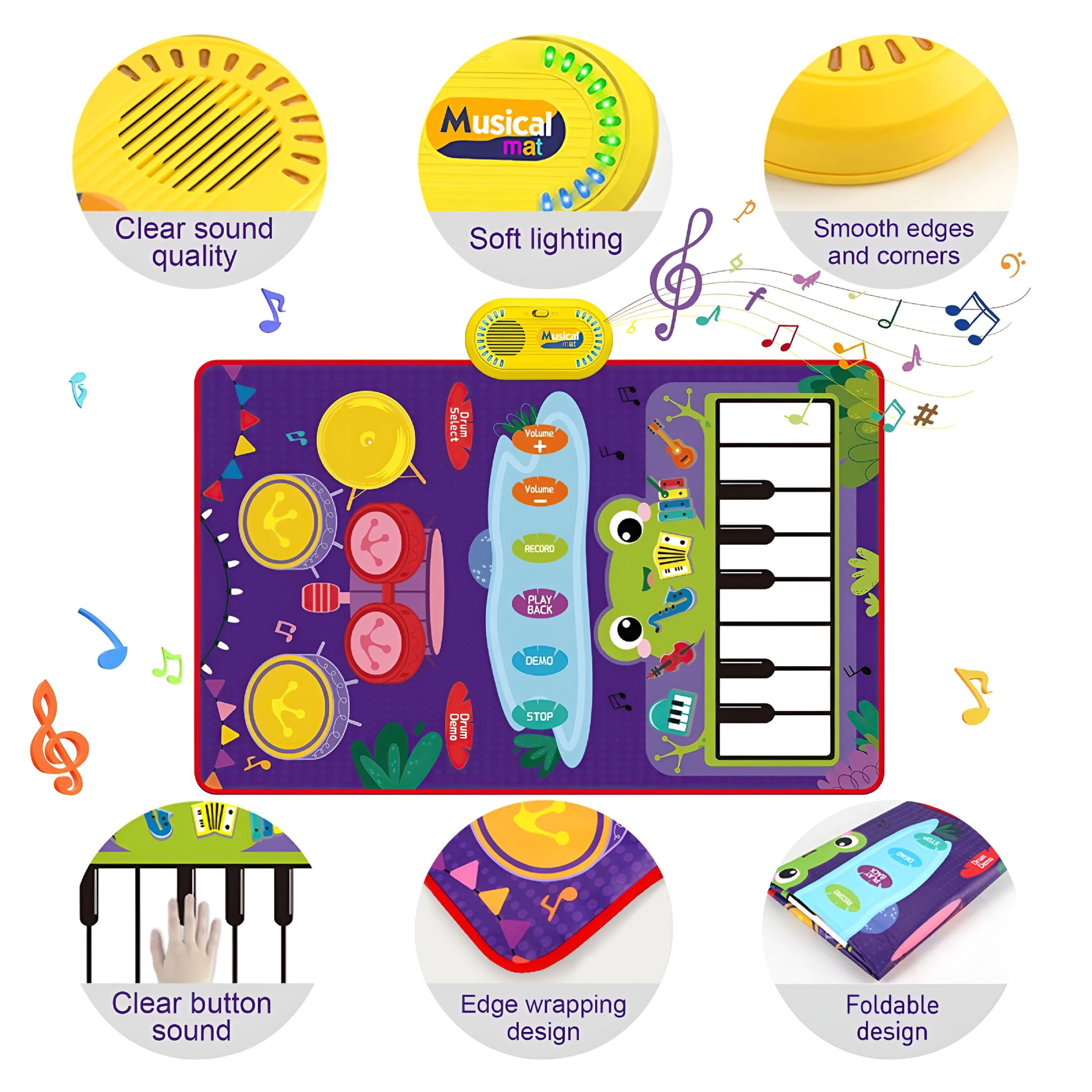 BESTSKY 2026 New Piano Mat for Toddlers,Baby Sensory Educational Dancing Keyboard Carpet Floor Playmat Musical Mats Birthday Toddler Toys for 1 2 3 4 5 Year Old Boy Girl Gifts Baby Mat for Floor