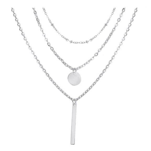 Triple Strand Silver Plated Necklace