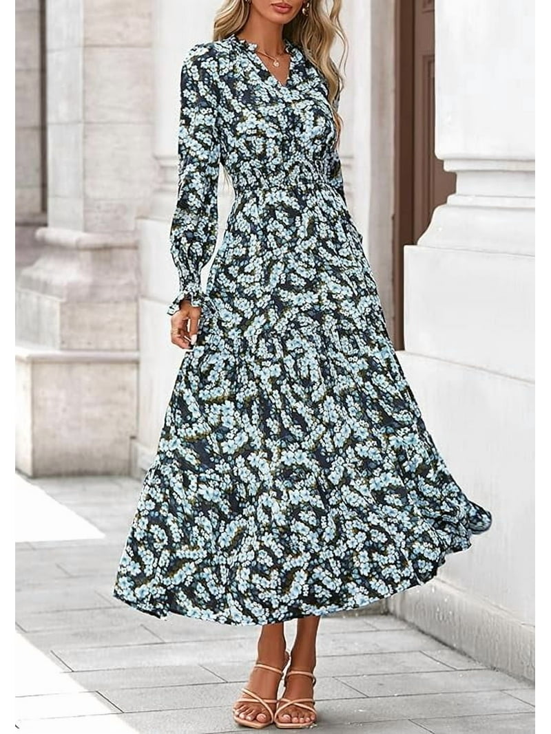 chinese dress ladies Sorceress Stevie Maxi Dress – Long Sleeve Ruffle Tiered Boho Dress | Witchy Stevie Nicks-Inspired Gown | 70% Silk