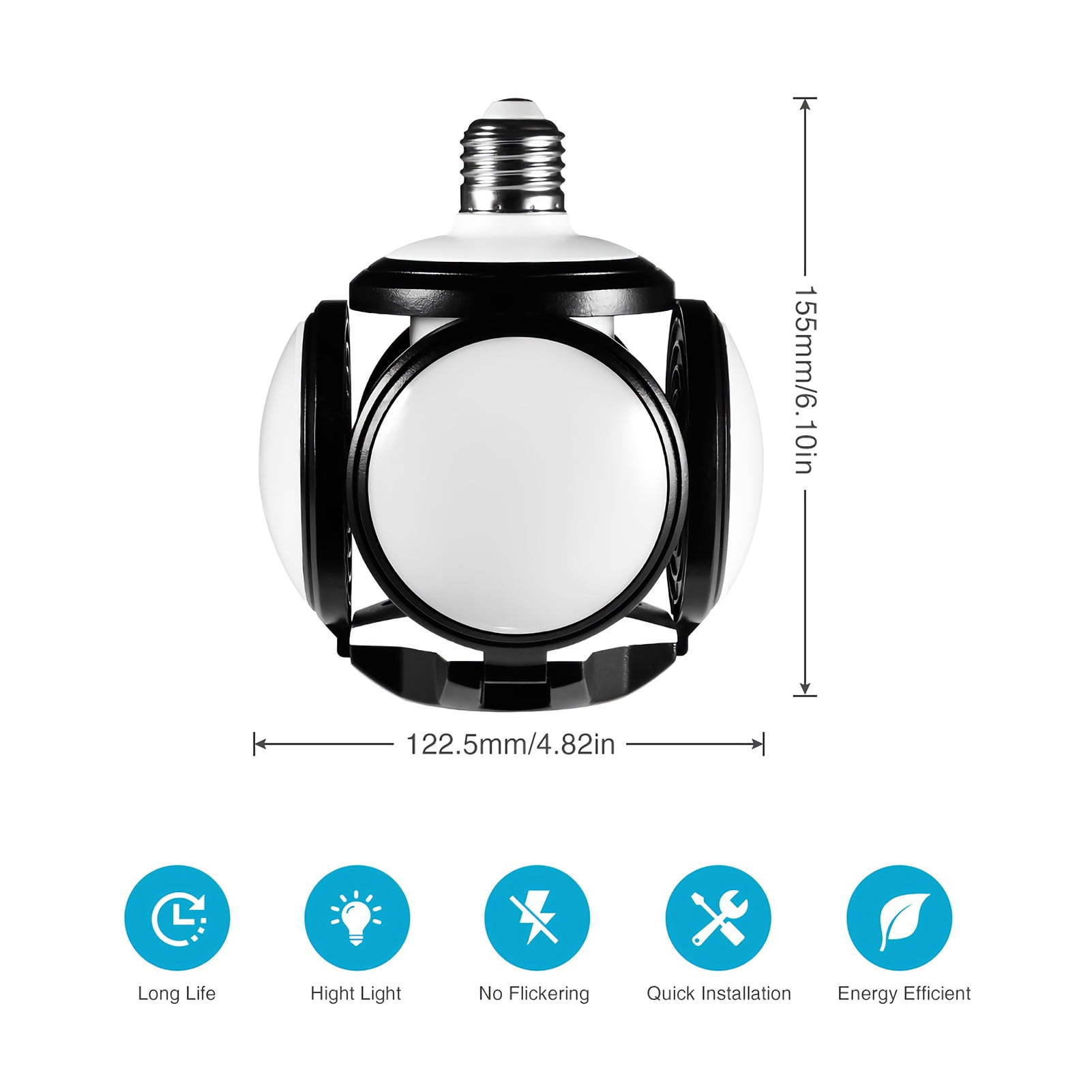 FDGT LED Garage Lights Football Light Foldable for Workshop Warehouse Factory Bedroom 1/2/4 Pcs FDGT LED Garage Lights Football Light Foldable for Workshop Warehouse Factory Bedroom 1/2/4 Pcs