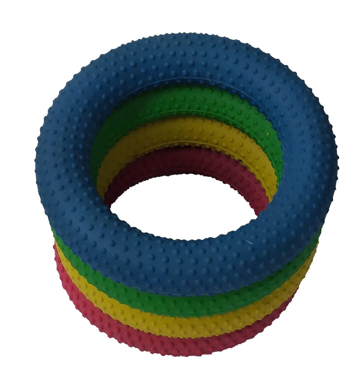 Multicolor Textured Rubber Ring Discs for Adult Outdoor & Lawn Games