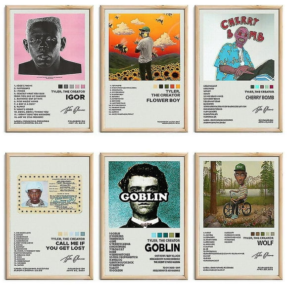 Gifts Posters Tyler The Creator Album Cover Rapper Posters Set For Home Wall Art Decoration Unframed 6pcs/set-SinKeeU