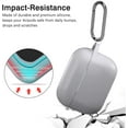 thumbnail image 4 of Airpods Pro Case - Shockproof Silicone Airpods Pro Case Protective Cover [Front-Led Visible] With Carabiner Compatible With Apple Airpods Pro 2019, Light Gray, 4 of 7