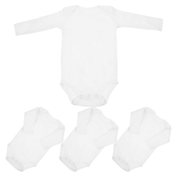 4 monos unisex para bebé, monos súper suaves para bebé, mono lavable de color sólido