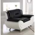 thumbnail image 2 of ViscoLogic Paradise Pillow Top Premium Faux Leather Sofa, Couch For Home Office Living Room (Arm Chair, BlackWhite), 2 of 4