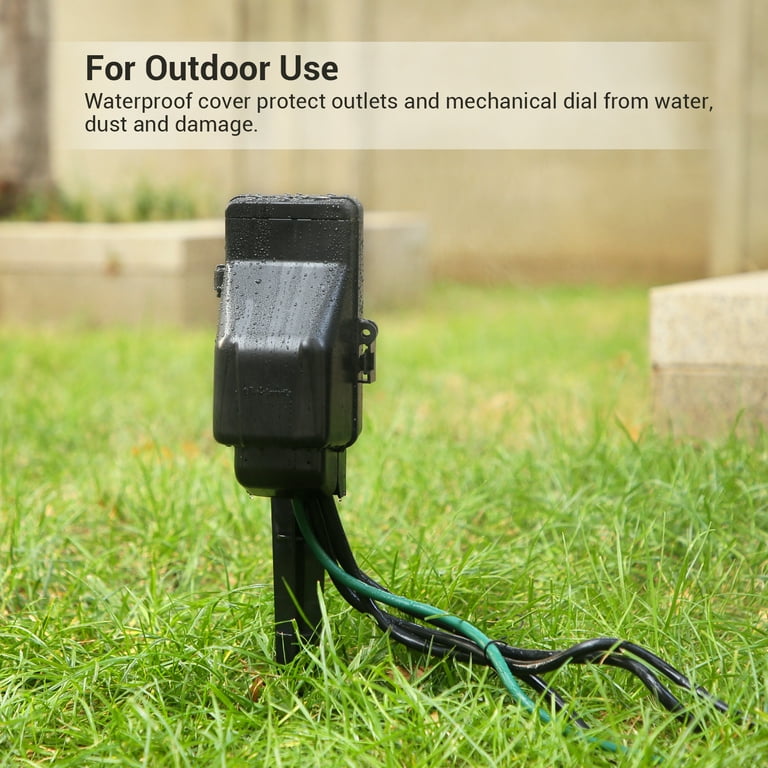 BN-LINK Outdoor Power Strip Yard Stake Timer 6 Grounded Outlets