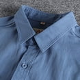 thumbnail image 3 of Men's British Simple Solid Color Long Sleeved Shirt Wash Woven Twill Cotton Versatile Ameikeji Fashion Male Cargo Work Shirt, 3 of 5