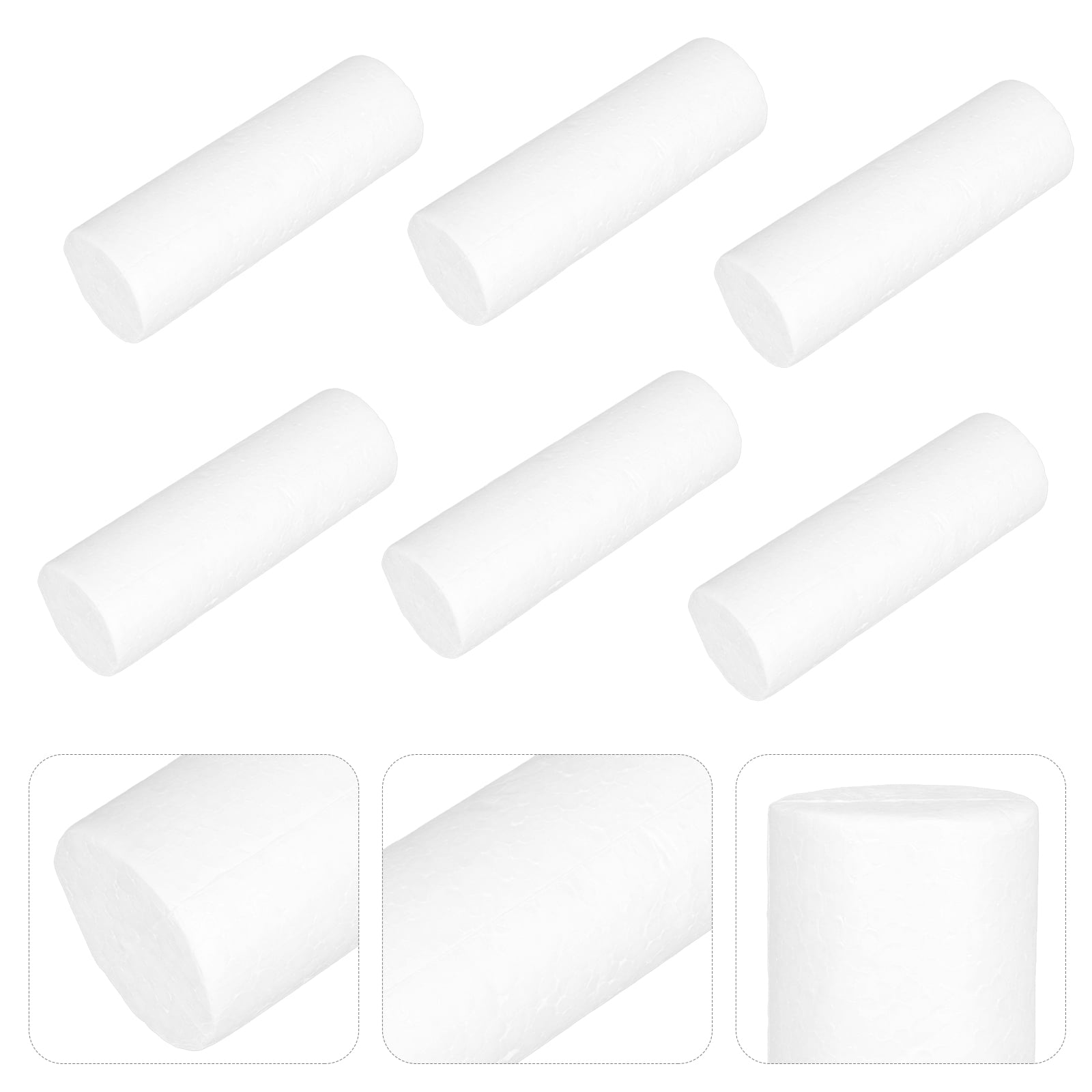 Zerodeko Foam Cylinders for Modeling, 6Pcs Cylinder Ball Polystyrene Foam  Brick Craft Foam Rods Cylinder Shape Polystyrene Styrofoam Blocks for DIY