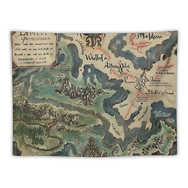 BCIIG Lonely Mountain Middle Earth Map Tapestry Prints Room Aesthetic Wall Art Bedroom Tapestries Walls Bedroom Home Decor 40x30inch Walmart