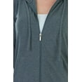 thumbnail image 4 of ToBeInStyle Women's Thin Fabric Long Sleeve Kangaroo Pocket Zip Up Hoodie - Charcoal - Medium, 4 of 7