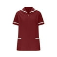 thumbnail image 3 of Hvyesh Womens Scrubs Tops 2025 Short Sleeve V Neck Tunic Nursing Working Uniform Slim Fit Button Downs Scrubs Tops, 3 of 6