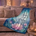 thumbnail image 6 of Serene Floral Bloom By Your Rhythm Lotus Moon, Cozy Typography Art Scene, Warm Flannel Blanket for Living Room and Reading Nook, Art Lovers Mother's Day Gift, Artistic Home Decor, 6 of 9