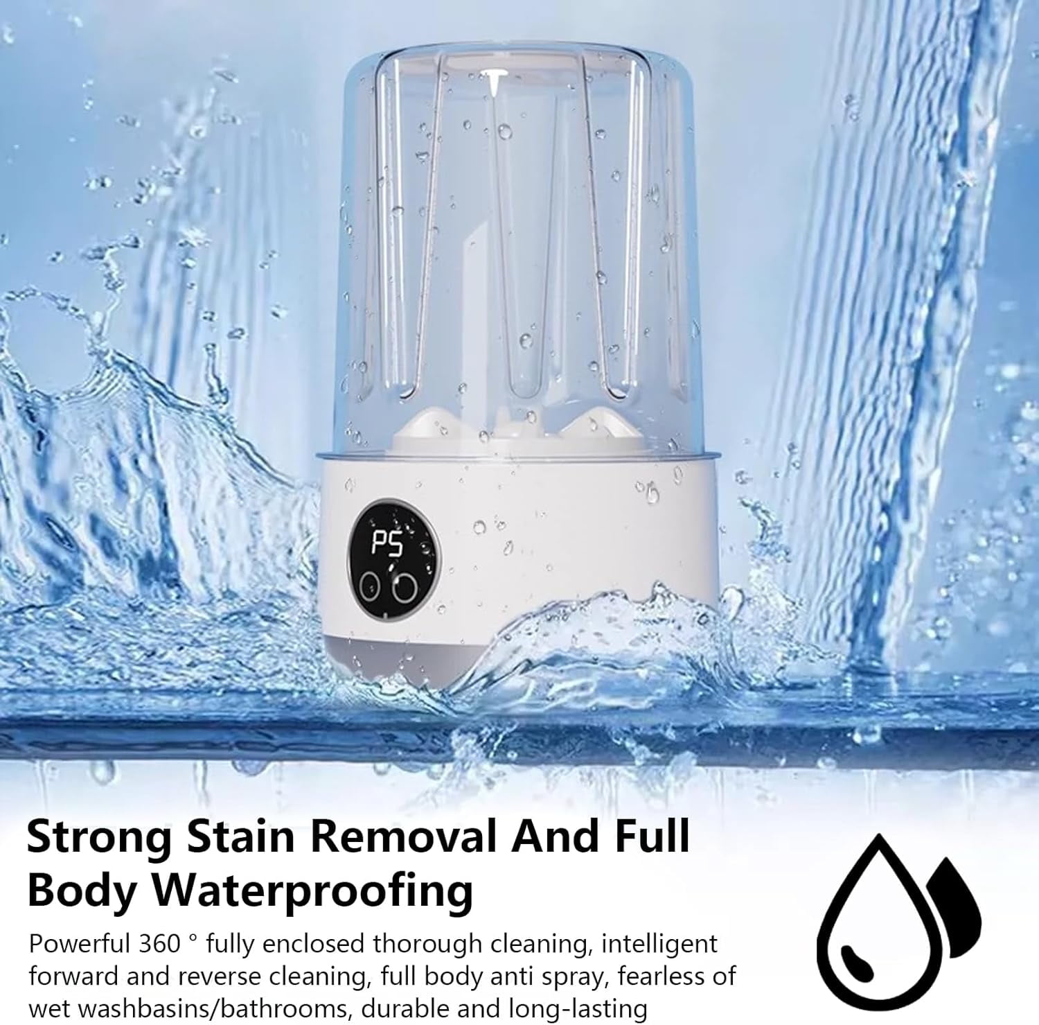 Portable 1L mini washing machine with 2 washing programs