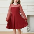 thumbnail image 2 of EnJoCho Girls Mesh Par𝗍y Dress with Puff Long Sleeve High Waist Pocket Formal Gown for Juniors 6-13 Years Special, 2 of 8