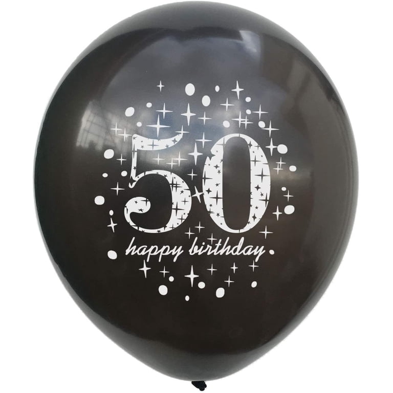 100th Birthday Balloons – Gold & Black Confetti Latex Balloons, Pack Of 15, 12 Inch