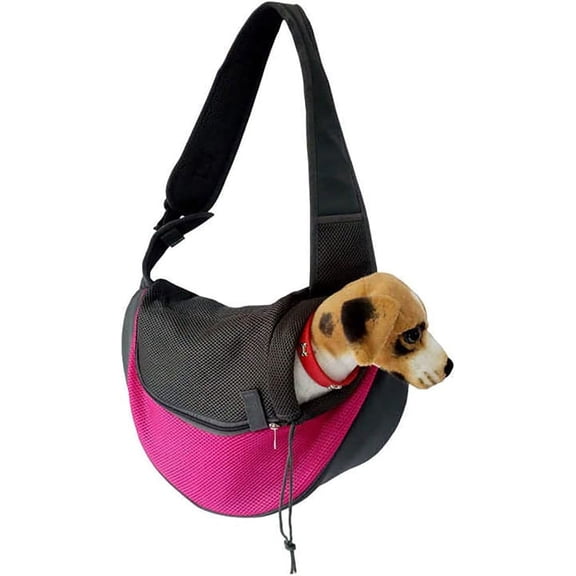 Pet Dog Sling Carrier, Breathable Mesh Portable Travel Safe Pet Sling Shoulder Bag Carrier with Adjustable Non-Slip Shoulder Strap for Small Dogs Cats Puppy