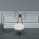 thumbnail image 4 of Silla de metal para casa de muñecas a escala 1:12 con cojín de felpa. Muebles modernos. Dorado, 4 of 7