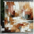thumbnail image 3 of Ambesonne Brown Shower Curtain, Nude Warm Palette Brushstroke, 69"Wx75"L, Cinnamon Amber Blue Grey, 3 of 4