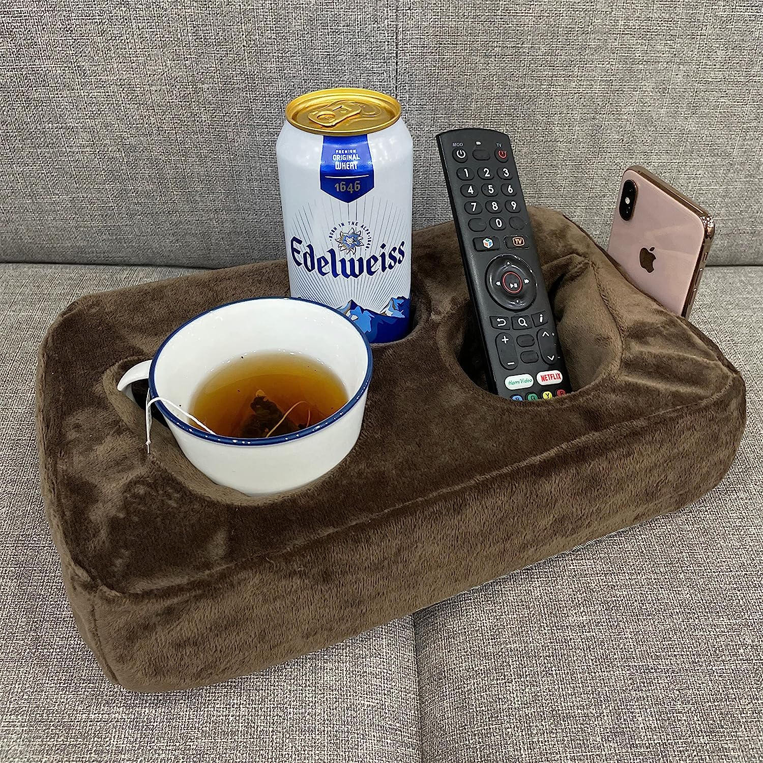 Couch Cup Holder Pillow Couch Drinks Remotes Holder for Center of Couch for Sofa Bed RV Car
