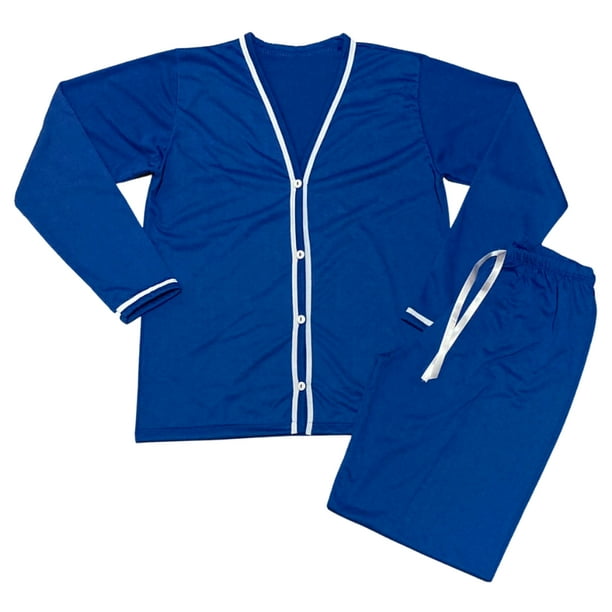 Pijamas de manga larga para mujeres americanas / Pijamas blogueirinha / Pijamas con botones Deng Xun unisex