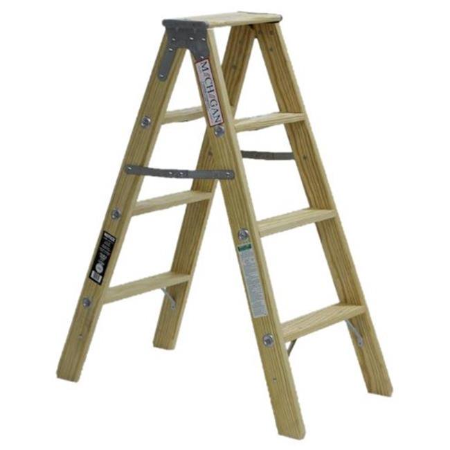 Michigan Ladder 132004 4 ft Michigan Tradesman Wood Step Ladder
