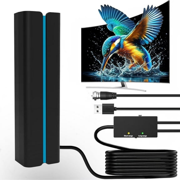 2025 TV Antenna Indoor Antenna for Smart TV, 2200  Miles Long Range Reception tv Antenna with Amplifier Signal Booster for Local Channels, Clear Reception for 4K 1080p HD