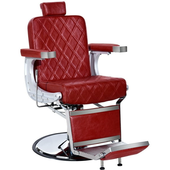 BarberPub Vintage Barber Chair Recline Salon Beauty Spa Shampoo All Red 3825