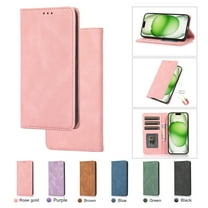 Premium Case for iPhone XR, Vintage PU Leather Wallet Case RFID Blocking Card Slot Kickstand Strong Magnetic Closure Shockproof TPU Interior Flip Folio Classic Book Case For iPhone XR,Rosegold